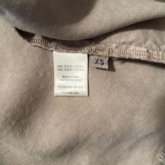 Anthropologie XS Cloth&Stone Stone Wash Tencel Lyocell Long Sleeve Shirt Dress - Picture 15 of 16